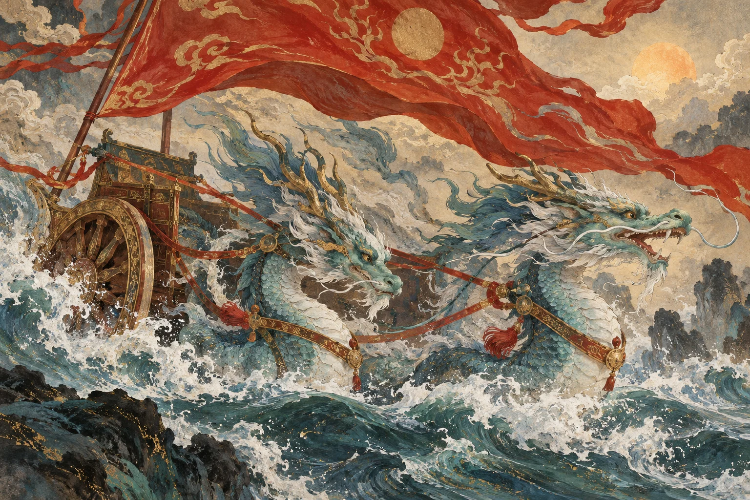 Dragon vehicles and cloud banners