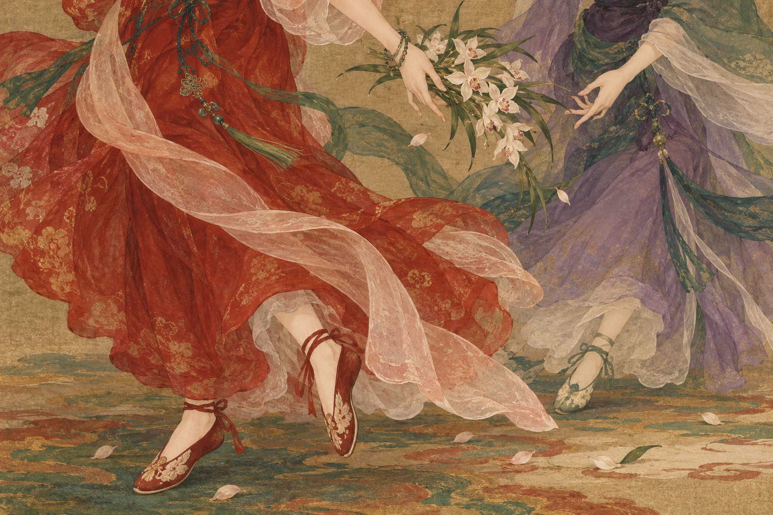 Passed flowers and alternating dancers