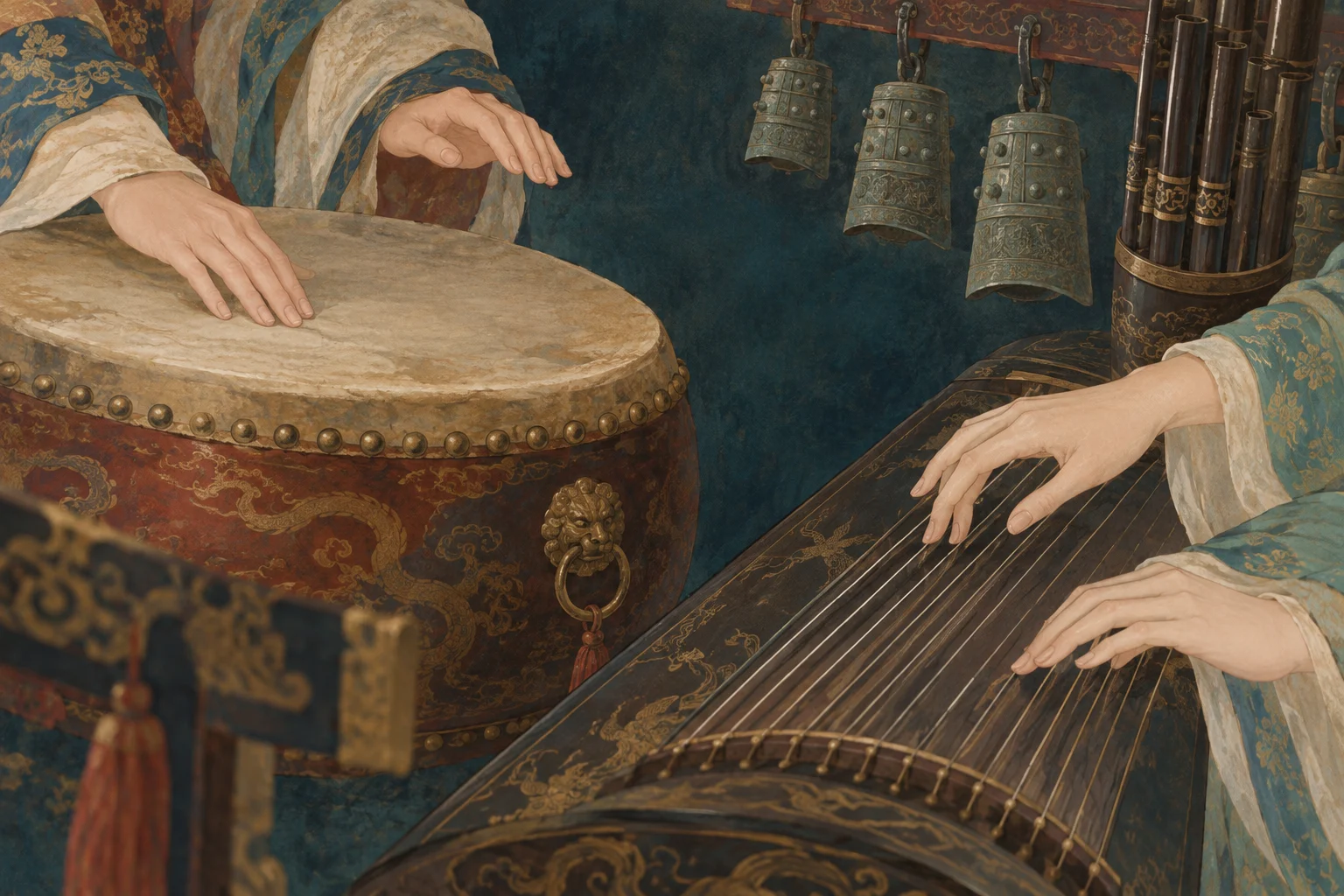 Bells, drums and zithers