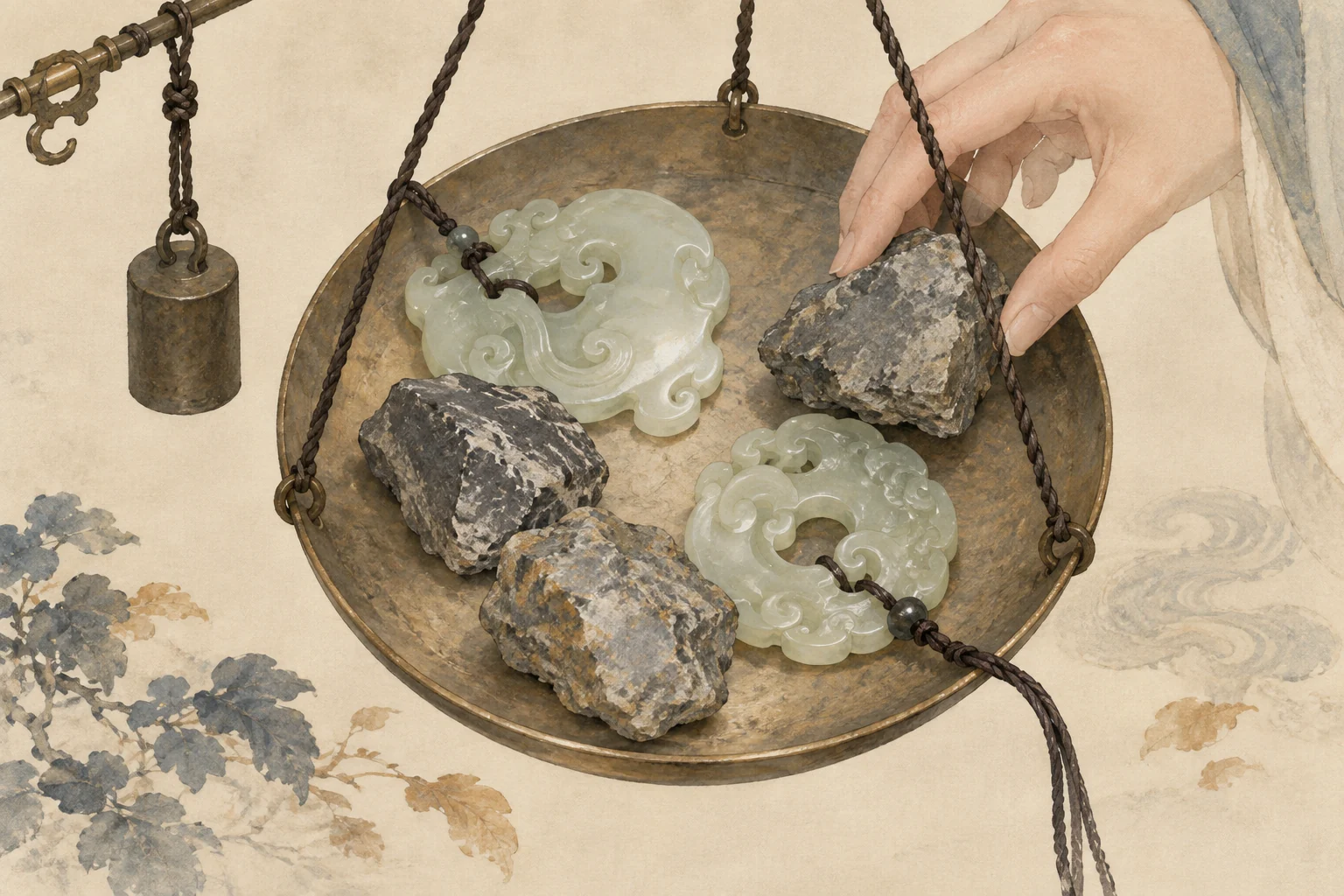 Jade, stones and pearls